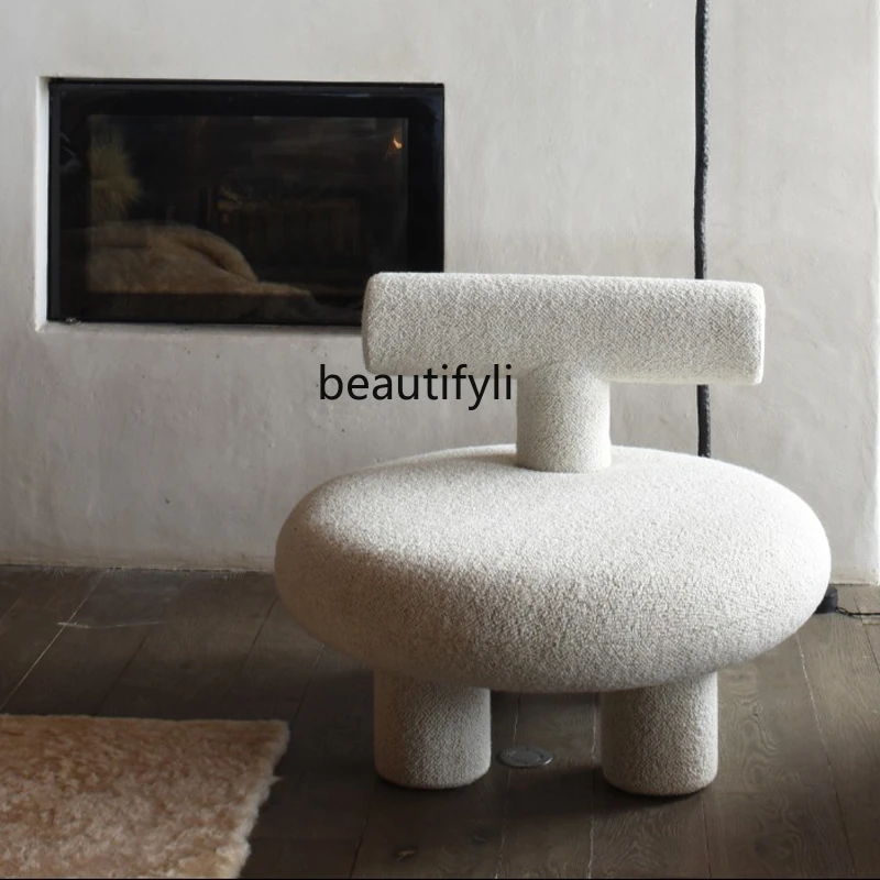 Light Luxury Minimalist Lamb Wool Lazy Leisure Chair Living Room Bedroom Fun Couch Designer