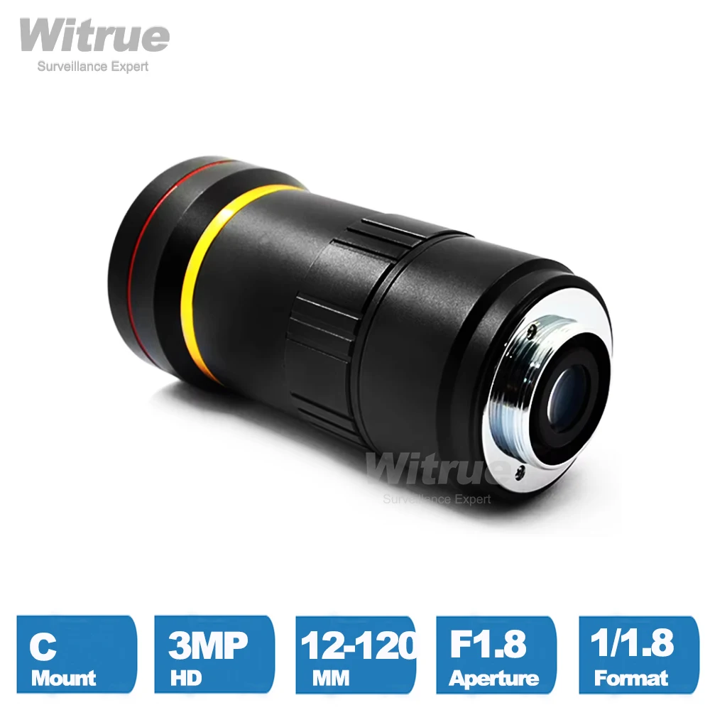 Obiektyw Witrue Vifocal 3 megapiksele 12-120 mm z ręczną przysłoną 1/1,8" z mocowaniem C do kamer IP Niskie zniekształcenia — zdjęcie 4