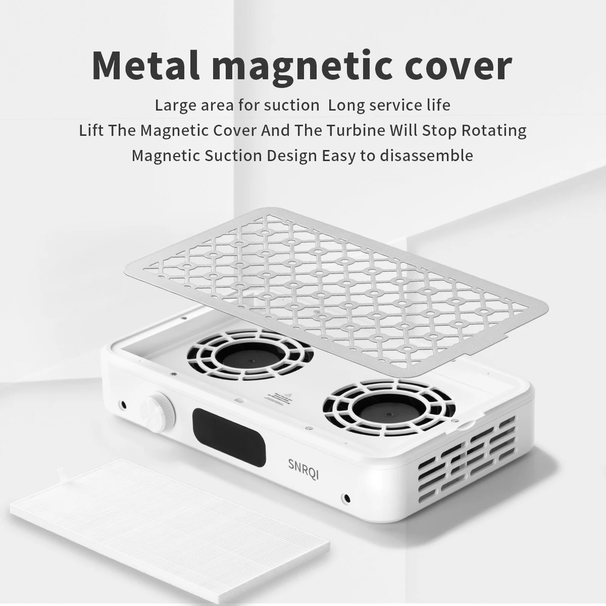 전문 네일 먼지 수집기, 강력한 터보 팬 2개 장착, 1600PA 휴대용 5단계 속도 조절 네일 진공기