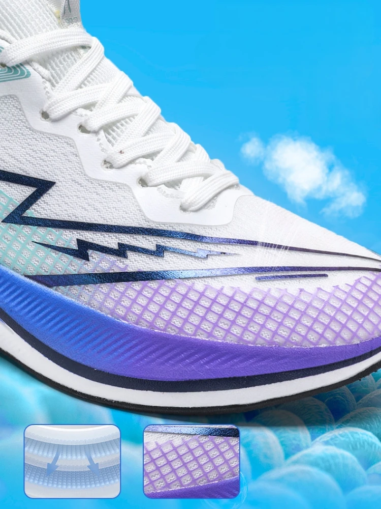 AJHL Carbon Plate Cushioning Running Shoes Anti Slip Outdoor Sports Shoes Breathable Fly Woven Lightweight Running Shoes