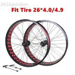 26x4.0/4.9 Inch Fat Bike Snowbike Disc Brake Wheel Set Peilin Hub Hollow Front 135mm Rear 190mm Fatbike Anodized Color