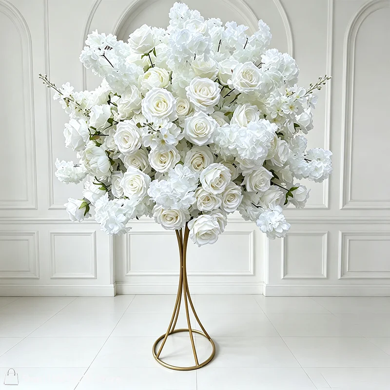 Große Künstliche Rosen-Delphinium-Blumenkugel als Hochzeitstisch-Mittelstück, Blumenarrangement für Party, Bankett, Gangdekoration und Veranstaltungsortdekoration – Detail 6