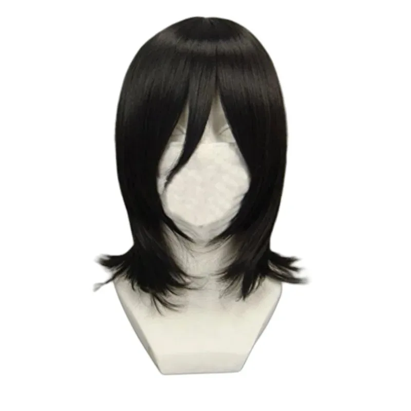 Anime Bleach Shinigami Kuchiki Rukia Cosplay Costume Japanese Black Kendo Uniform Robe Coat Wig Man Woman Halloween Suits;3'v,6.