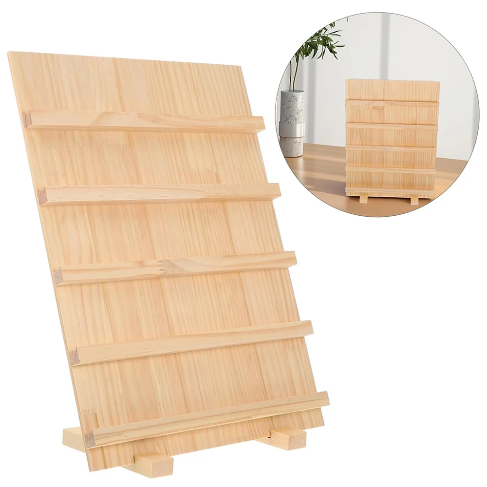 Wooden Jewelry Display Stand Earring Bangle Display Holder Card Holder Jewelry Organizer Detachable Earring Storage 5 Layers