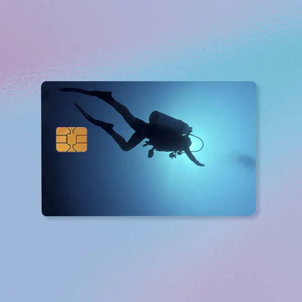 Scuba Diving Dive  Credit Card HD Stickers Premium matte film effectively prevents fingerprints and daily abrasion.