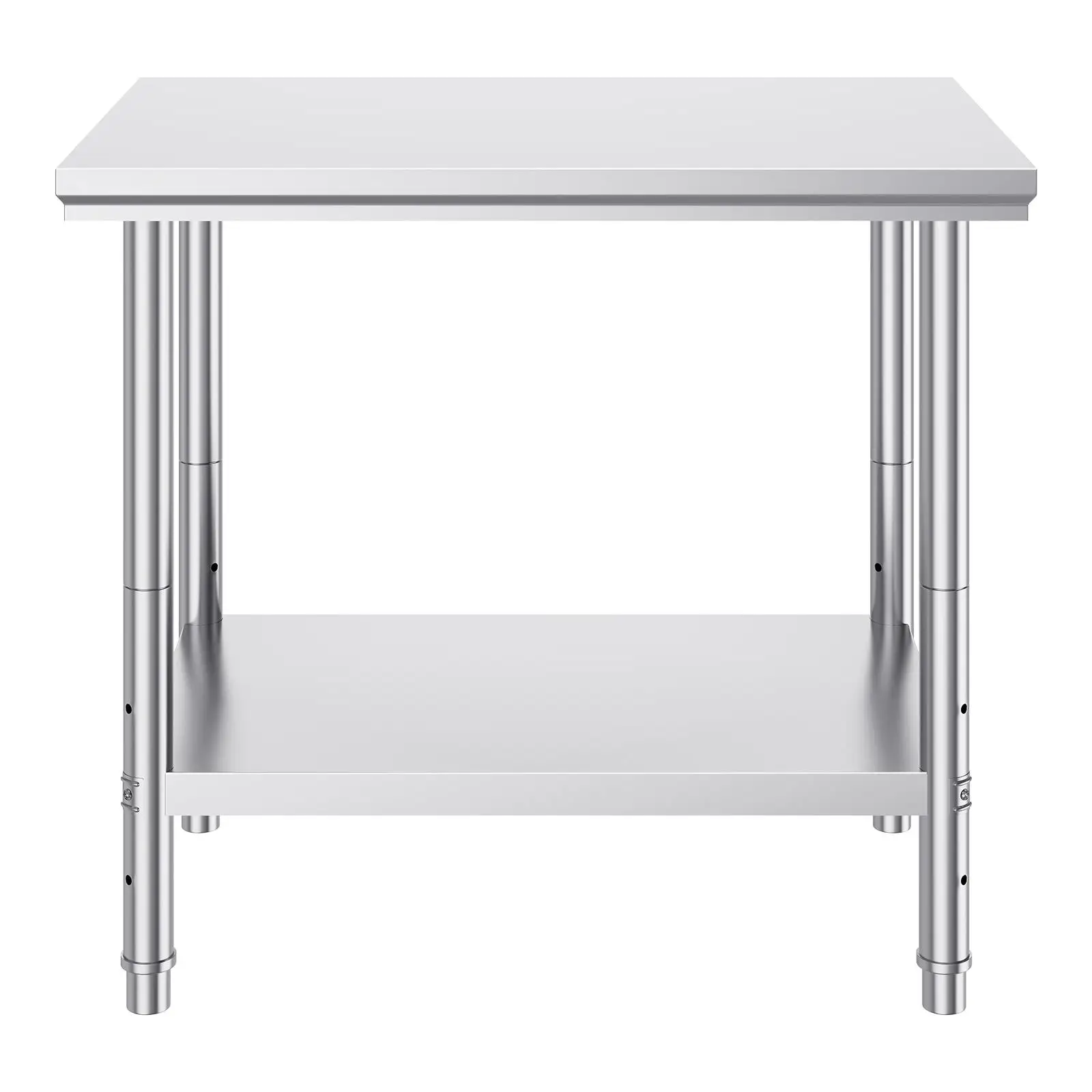 Stainless Steel Work Table 900x600x800mm 700lb Heavy Duty Commercial for kitchen Prep Workstation 3 Adjustable Height Levels for Restaurant Garage Backyard