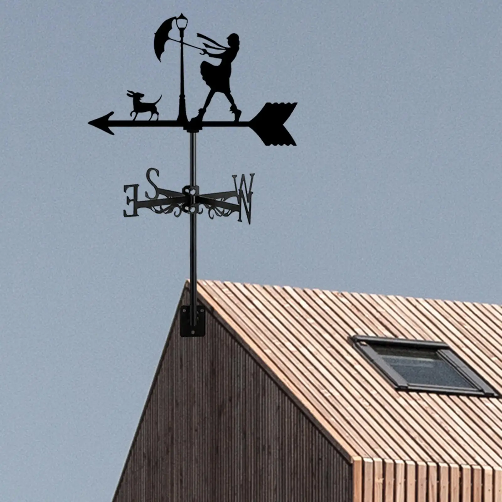Wind Vane Vintage Decorative Retro Metal Weathervane Weather Vane Wind Direction Indicator for Garden Yard Courtyard Fence Lawn