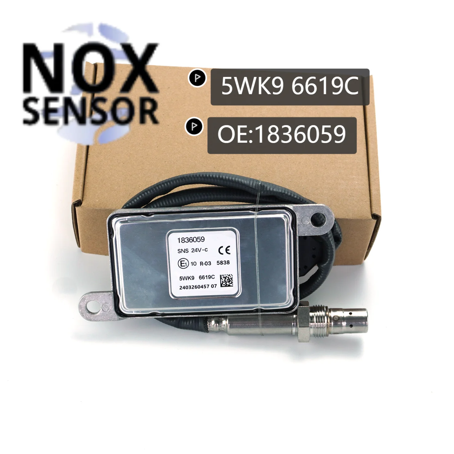 5WK96619C Sensor de nitrogênio e oxigênio para caminhão DAF  5WK96619C, 2011648, 1793378, 1836059, 6PN358186071, 24V, Nox