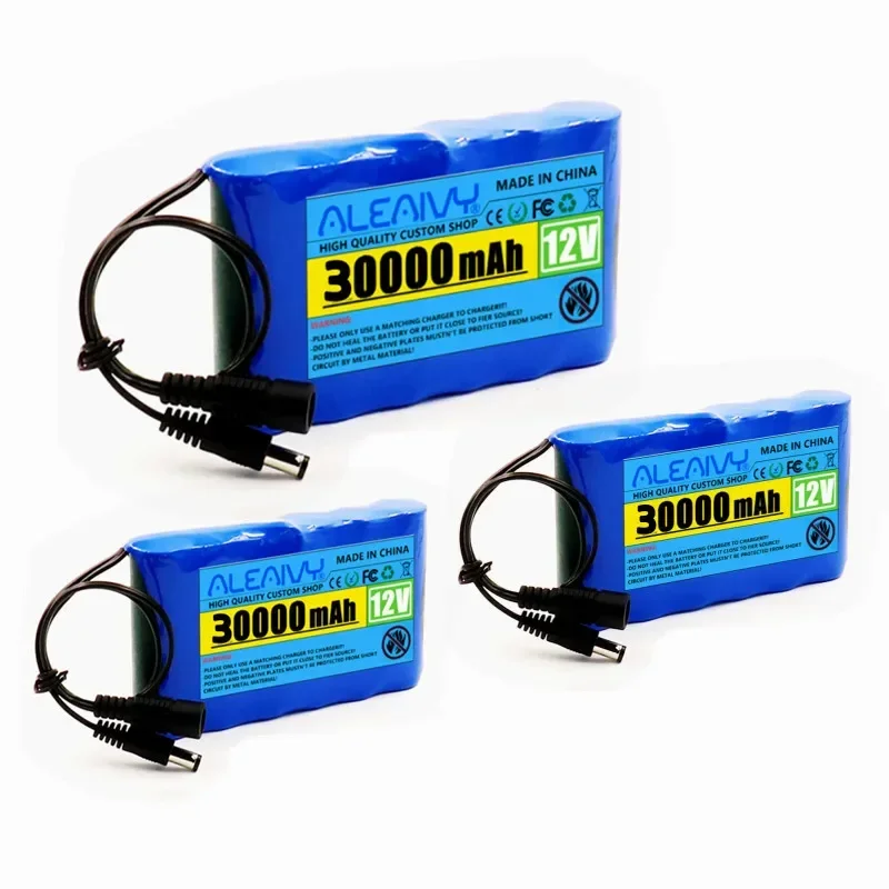 Rechargeable Battery 12V 30000mah Lithium Battery Pack Capacity DC 12.6V 30Ah CCTV Cam Monitor with Charger