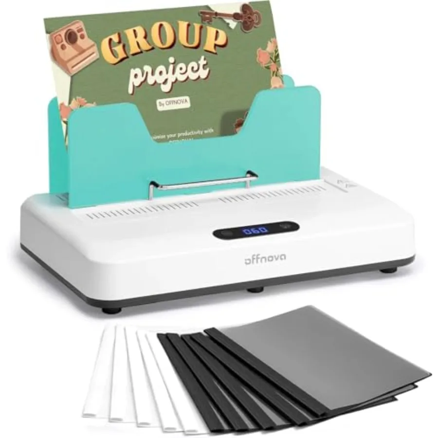 

Thermal Binding Machine for Office and Homeschool Projects, Plastic Material, Black, 500 Sheets Capacity with No Preheat and Ai