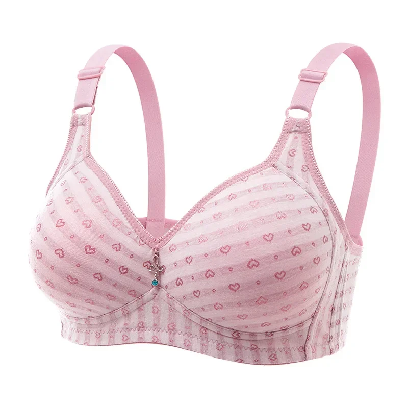 Push Up Bras for Women Plus Size Underwear Bra Woman Wireless Bralette Ladies Large Push Bra Love Heart Printed Bras