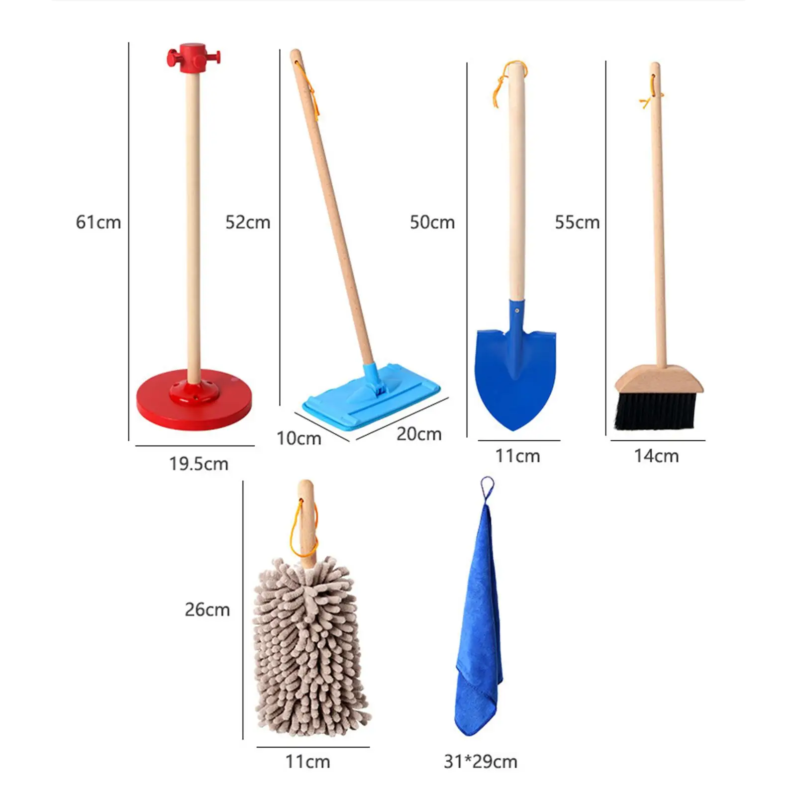 Kids Household Cleaning Tool Broom and Cleaning Set Sweeping Toy for Children for Ages 3+ Years Old Party Toy Birthday Gift Kids