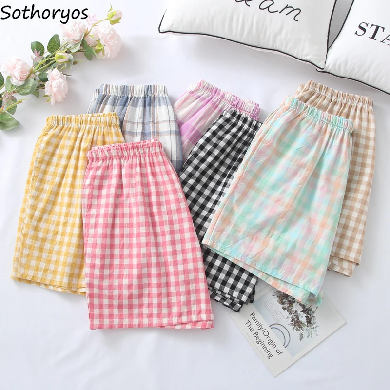 

Sleep Bottoms Women Printed Loose Elastic Waist Simple Home Lounge Wear Summer Shorts Daily Pajama Pants Beach Fashion Chic Soft