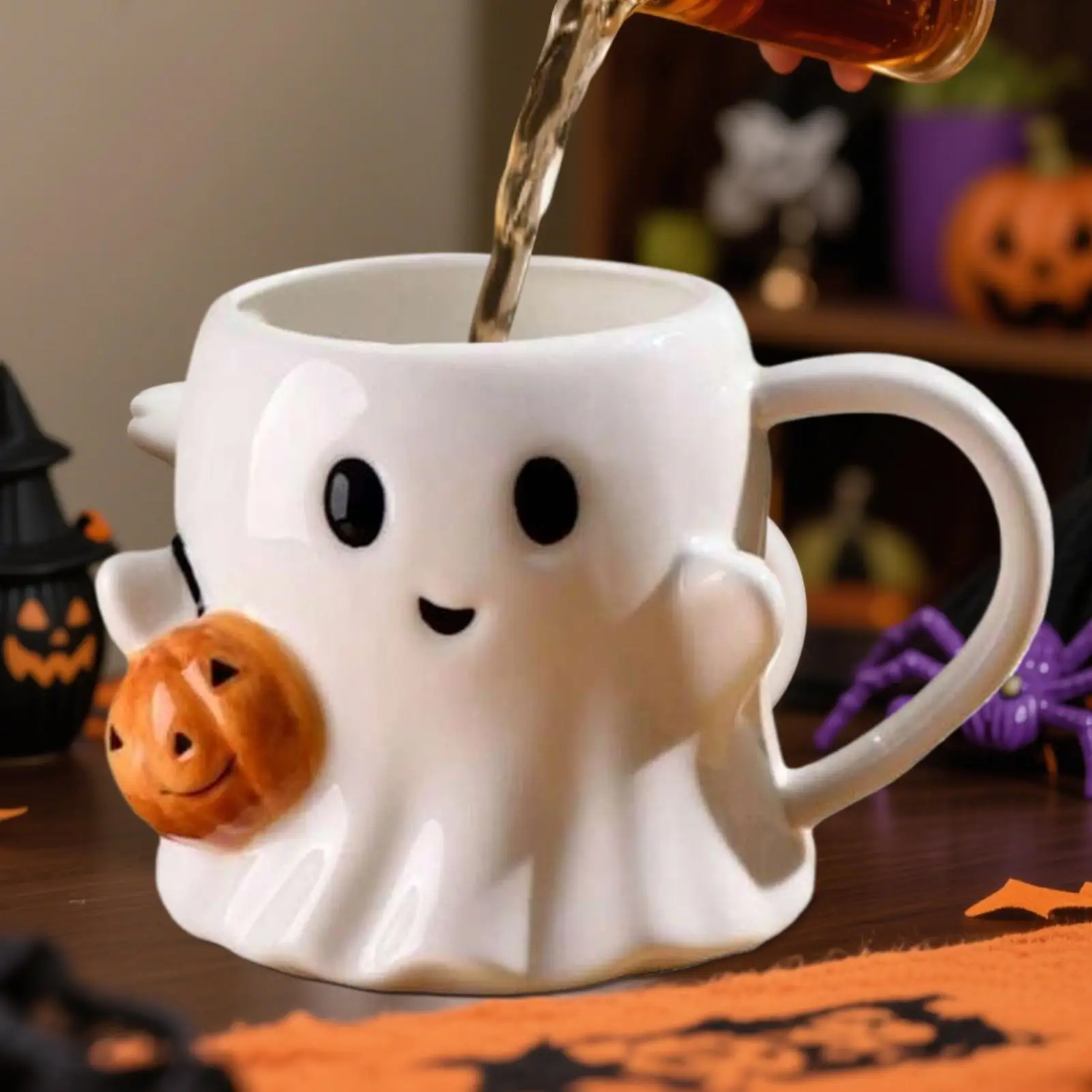 600 ml Halloween Kaffeetassen Kreative Lustige Geist Keramik Tassen Home Office Trinkbecher für Kinder Erwachsene Halloween Geburtstag Geschenke