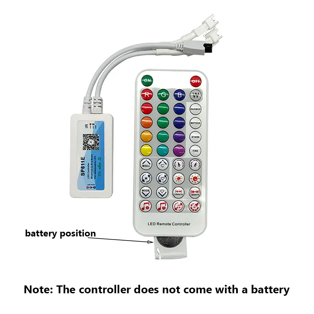 SP611E Bluetooth Music Pixel LED Controller APP Remote Control + IR Remote Control for WS2812B/WS2811 Light Strips DC5-24V