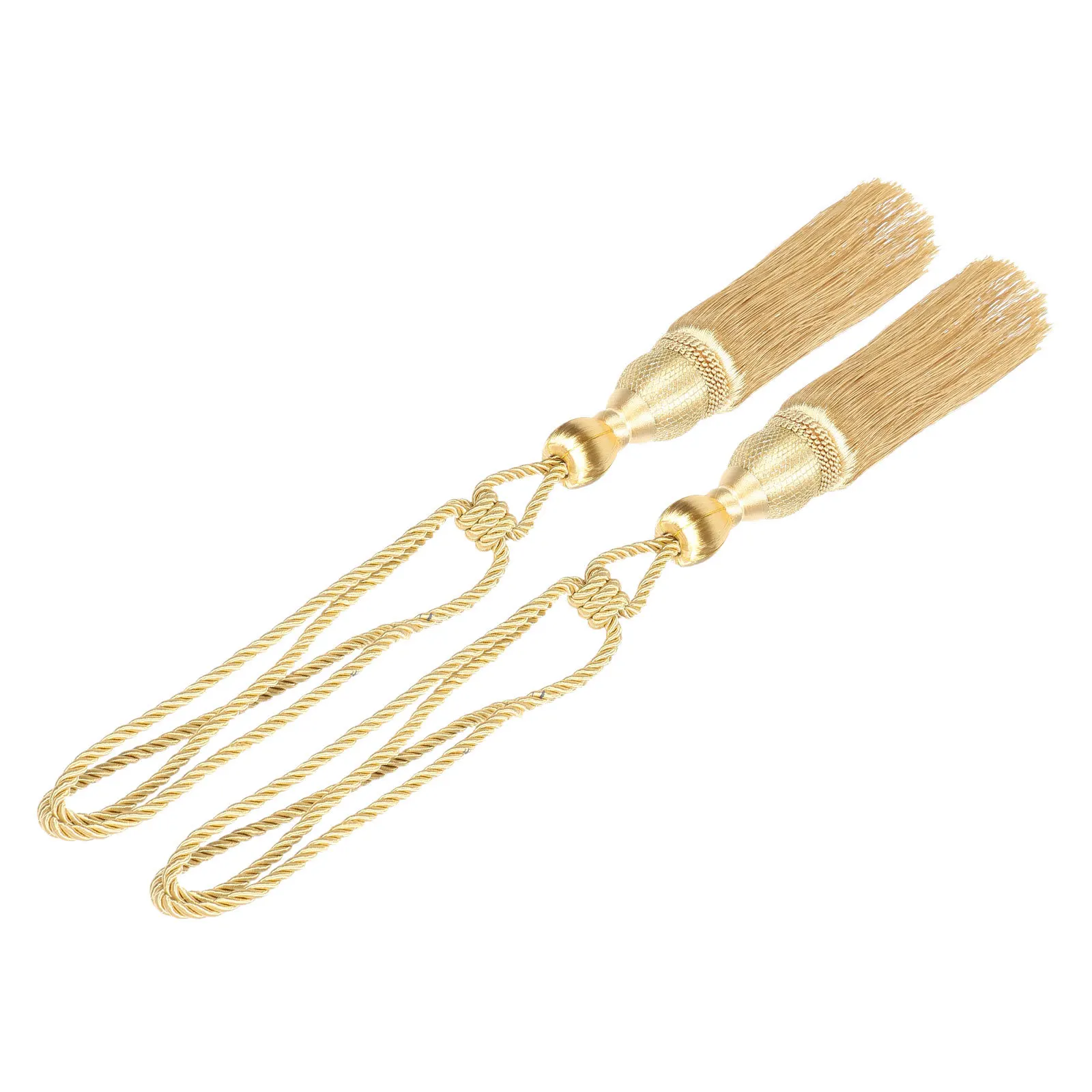 

2Pcs Delicate Tassel Curtain Tiebacks Stylish Holders for Living Room Kitchen Festival Easy Install Fastener Decor