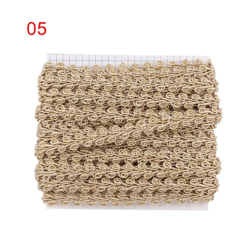 5m/lot Gold Silver Clothes Accessories Curve DIY Crafts Lace Trim Fabric Ribbon Sewing