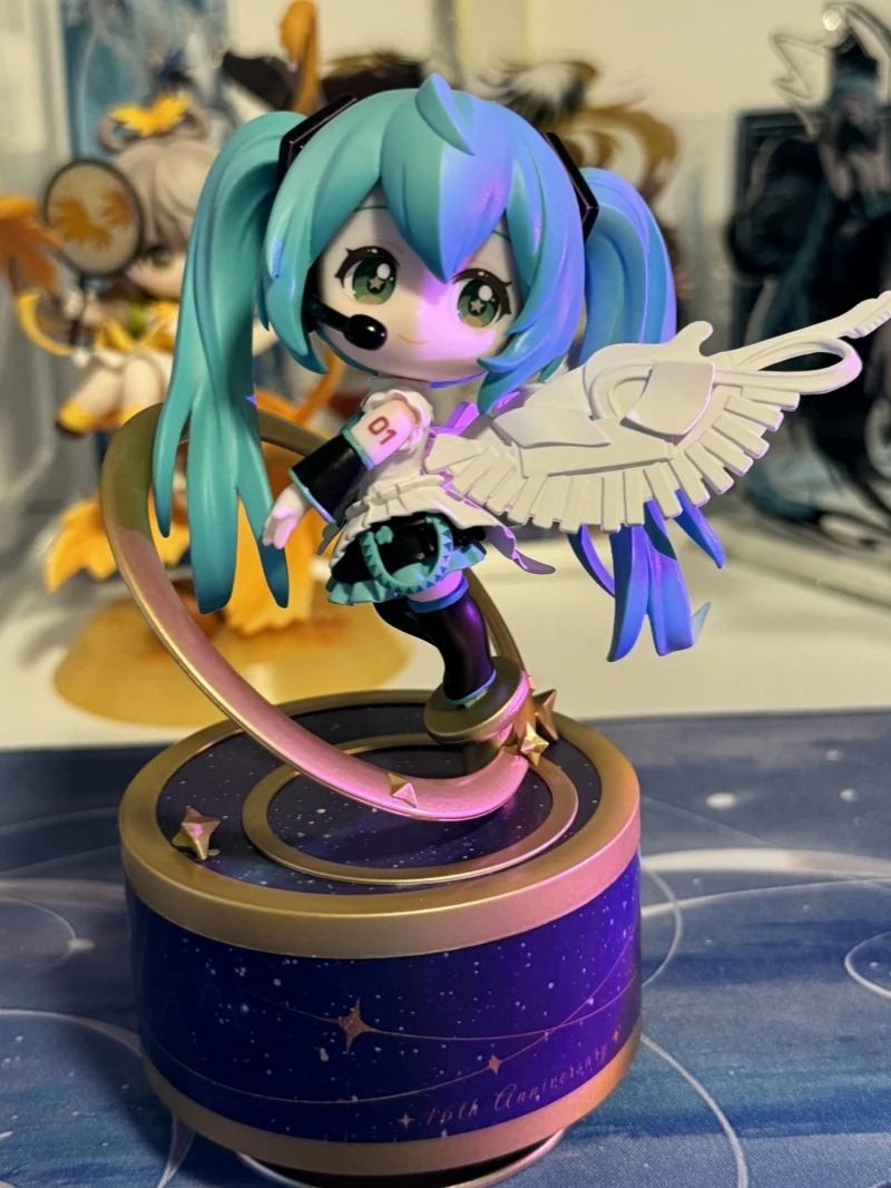 

Original Hatsune Miku 16th Anniversary Figure Q Ver Anime Action Figurine Kawaii Model Music Box Decoration Collection Toy