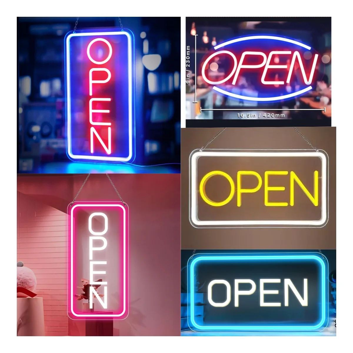 

Custom Open LED Neon Sign Light for Store Shop Luminous Letter Atmosphere Light Pattern Fully Customizable