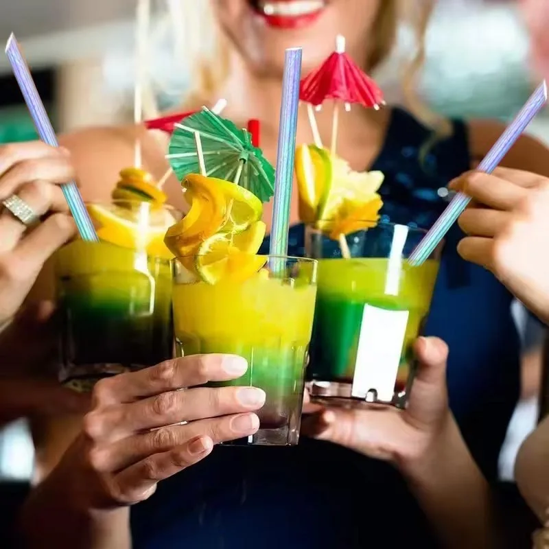 50PCS Disposable Paper Straws Disposable Drinking Paper Straws Cocktail Kitchen Restaurant Birthday Party Wedding Christmas