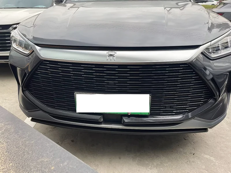 For BYD Song Plus Dmi 2022 2023 Carbon Fiber Style Front Center Mesh Grille Grill Cover Radiator Strip Trim Decoration