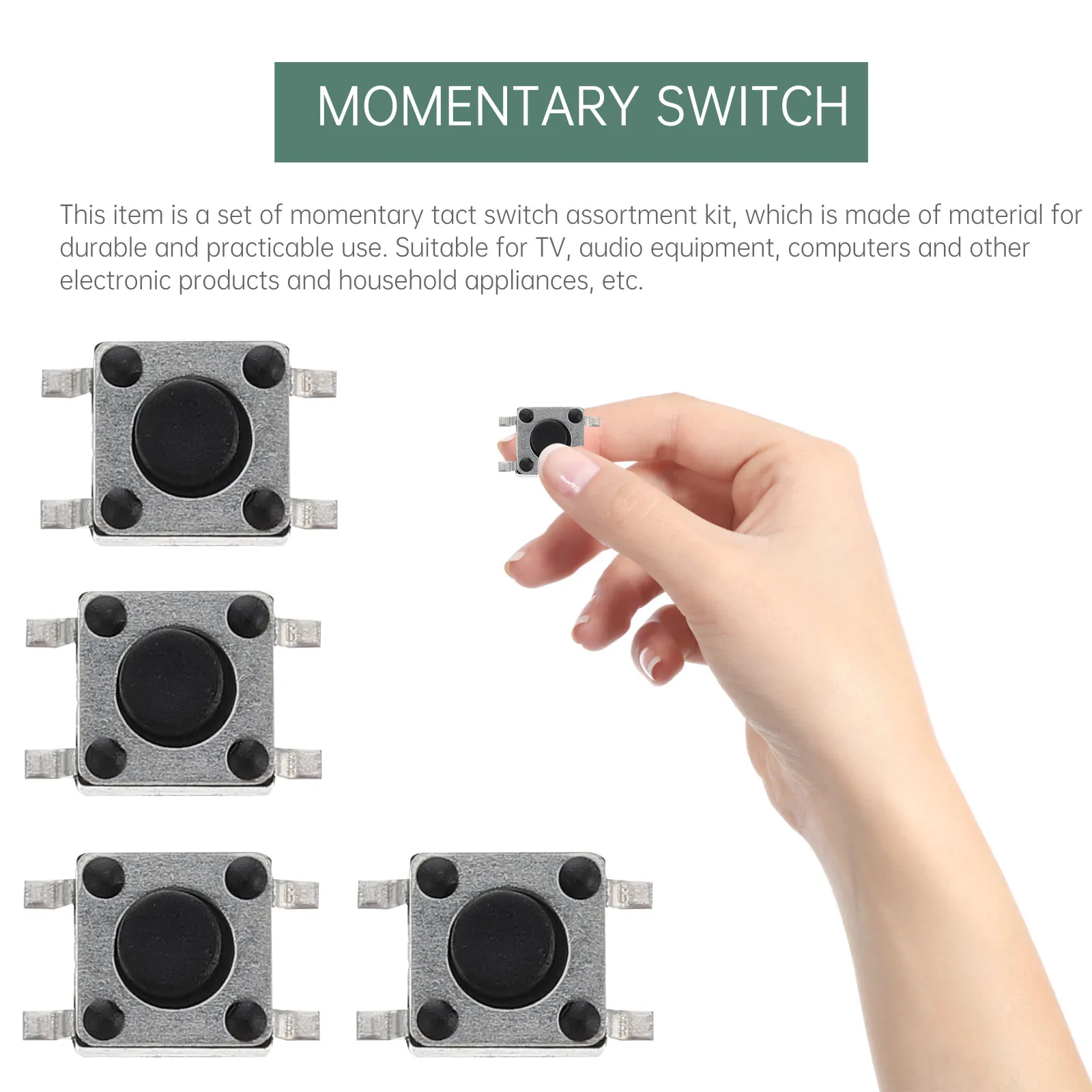 100Pcs Tactile Push Button Switch Assortment Micro Momentary Solid Structure Multiple Applications Household Appliances view 5