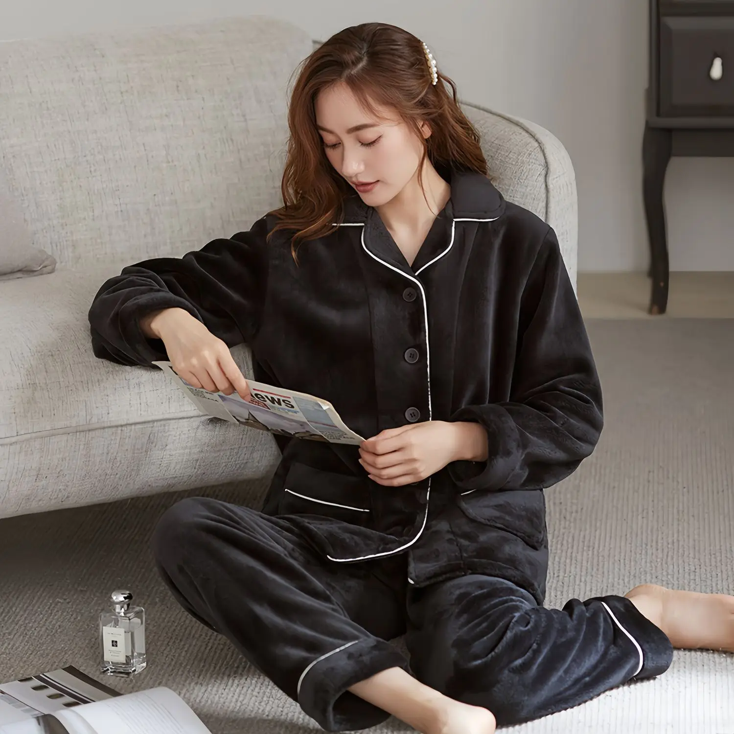 

Комплекты пижам для женщин: зимний, из вискозы, пастельных тонов, для отпуска, с жатой текстурой, с открытыми плечами, с длинными рукавами, простой дизайн