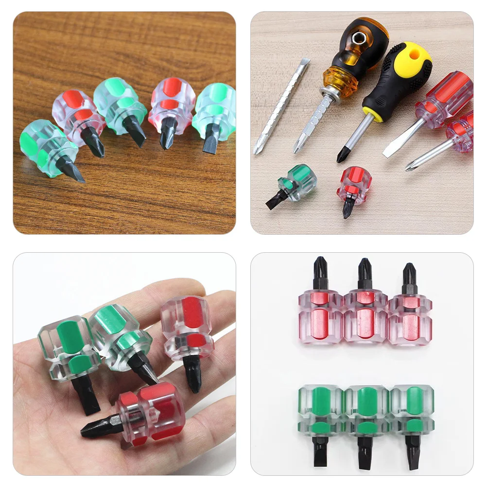 

8Pcs Mini Short Handle Screwdrivers Flat Head Cross Small Stubby Portable Repair Set for Electronics Home Automotive Maintenance