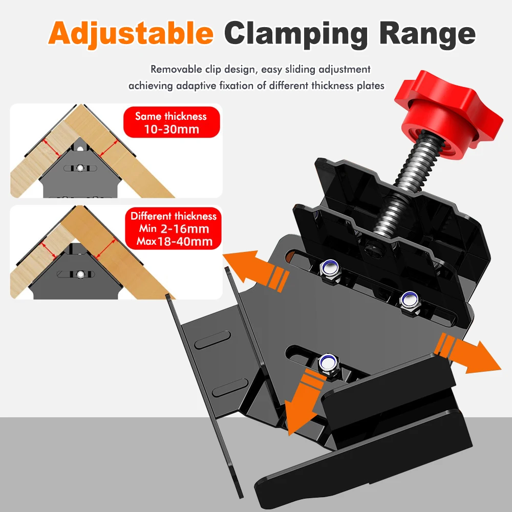 New Open-mouthed 90 Degree Right Angle Carbon Carpenter Splicing Quick Corner Clamp Locator Fixed Frame Clamp Woodworking Tools