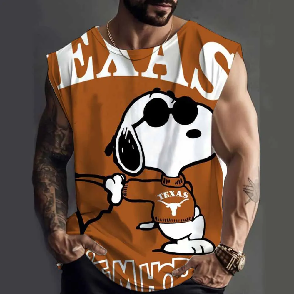 

Snoopy funny print Sweatshirt Fitness Clothing Vests Muscular Man Singlet Men Gym Shirt Men's Clothes Top for Fitness Stringer