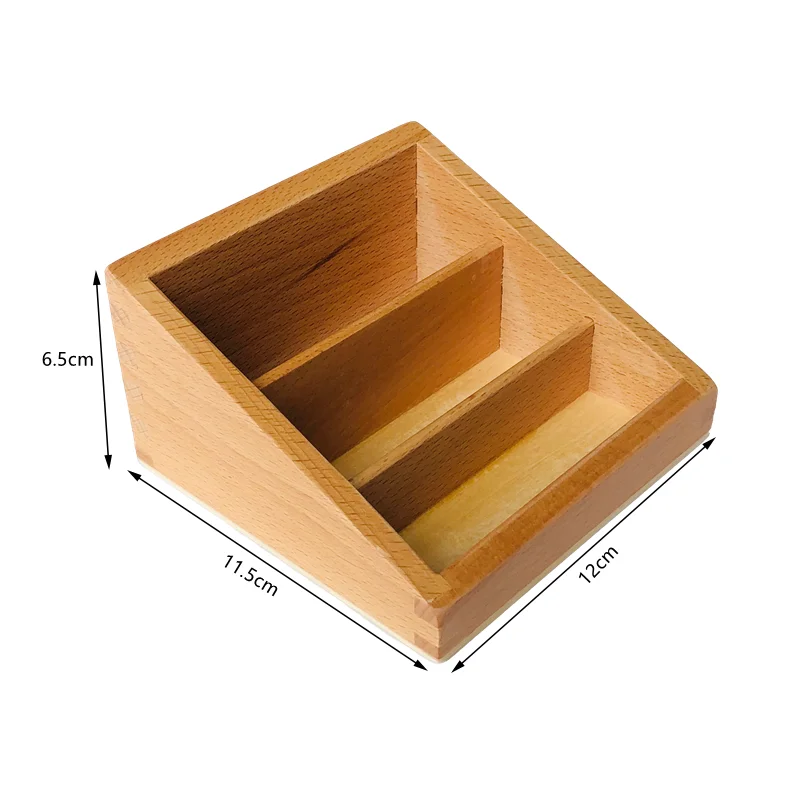 ถาดมอนเตสซอรี่สำหรับการ์ด 3 ส่วน ที่วางไม้สำหรับใส่หนังสือเรียน วัสดุการเรียนภาษา ชีววิทยา ภูมิศาสตร์ อุปกรณ์การศึกษา