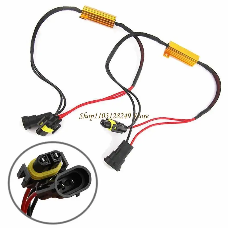 

N5KD LED Headlight Canbus Wiring Anti Flicker Resistor Canceler H8 H11 50W 2x