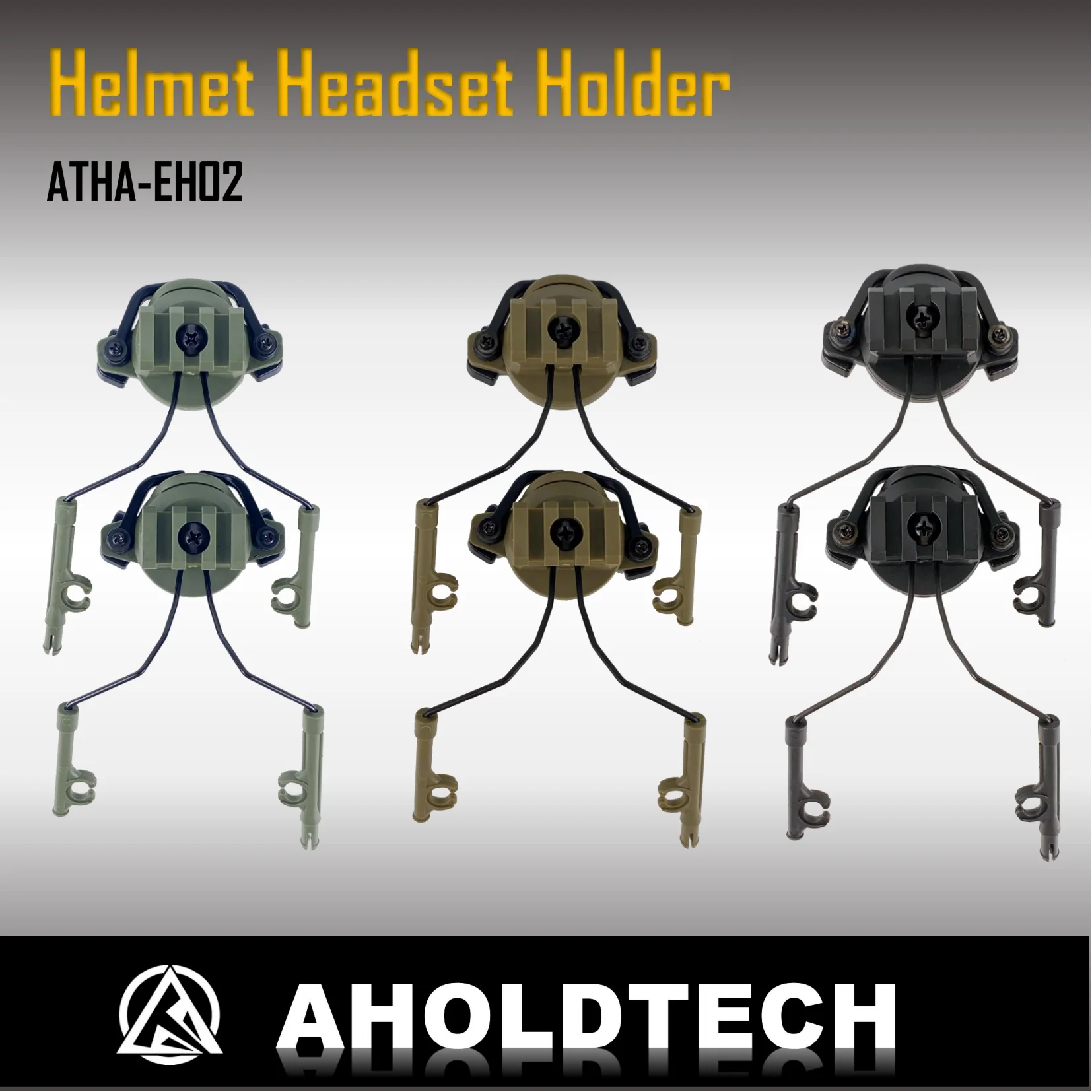 Aholdtech Tactical Headset Bracket Holder Fast MICH Helmet ARC Rail horn lock catch type for COMTAC I II Series Headphone