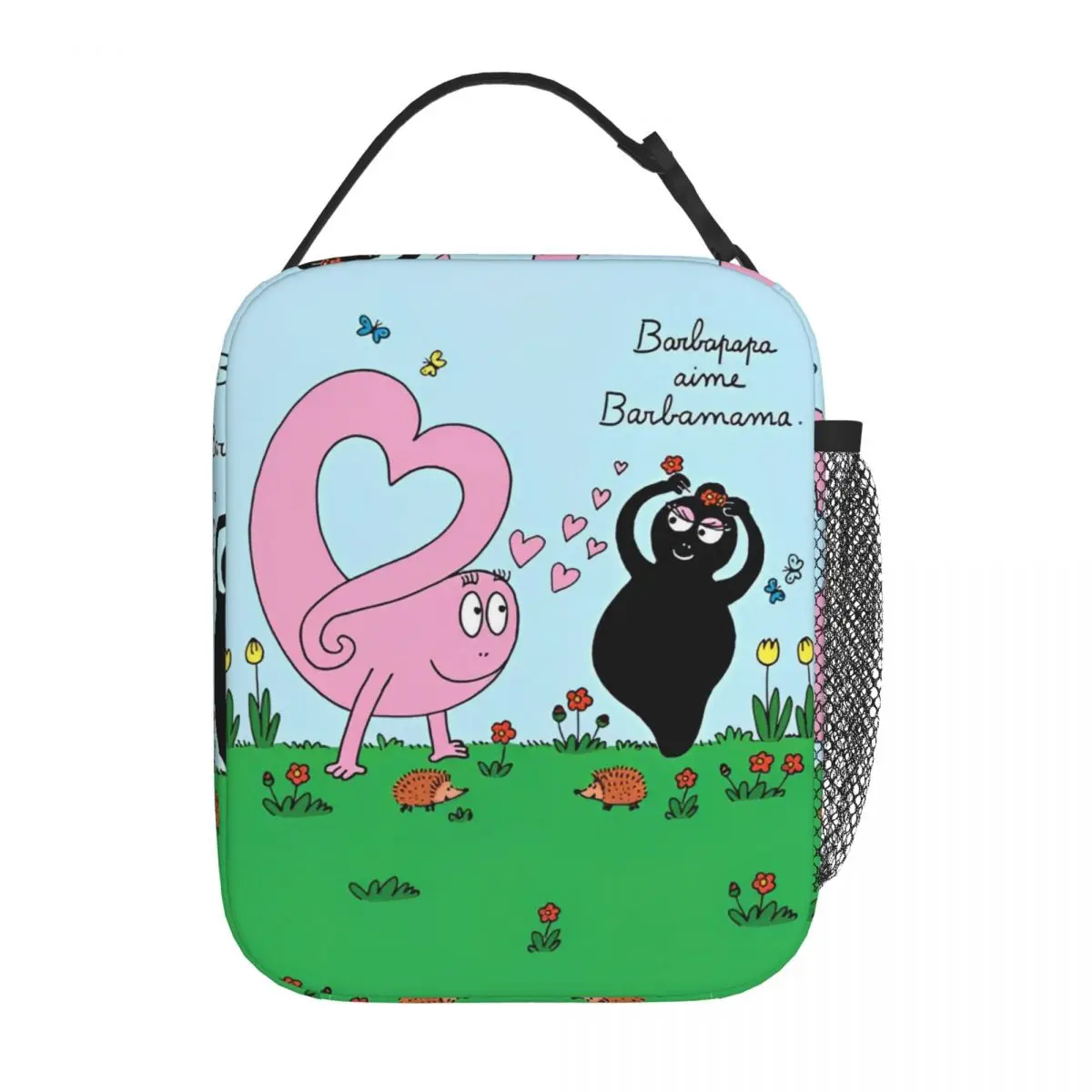 

Cartoon Barbapapa Dad Mom Insulated Lunch Bag Cooler Bag Reusable Meal Container Leakproof Tote Lunch Box Office Travel