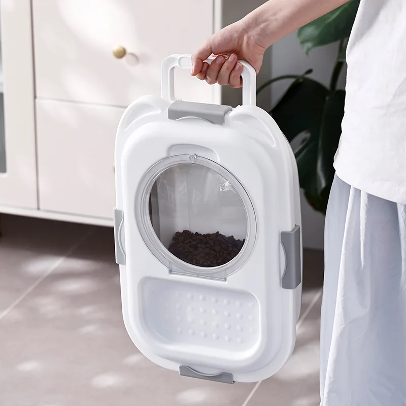

Воздушное плотное ведро для хранения еды, складное ведро для хранения корма для домашних животных, складной контейнер для хранения корма для собак с колесами