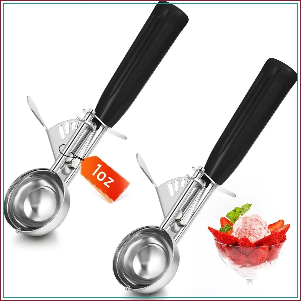 2 Pcs Release Cookie Scoops Ice Cream Scooper with Trigger Release Portion Scoop Stainless Steel for Portion Control, Baking Food, Cookie Dough (1 oz) — купить у AliExpress WW