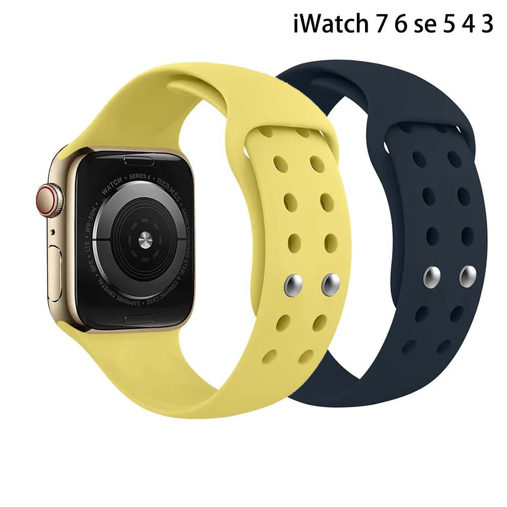 Strap For Apple Watch Band 38mm 44mm 45mm 41mm 42mm 40mm IWatch serie SE 6 5 3 silicone Bracelet Correa Apple Watch 7 band 45 mm