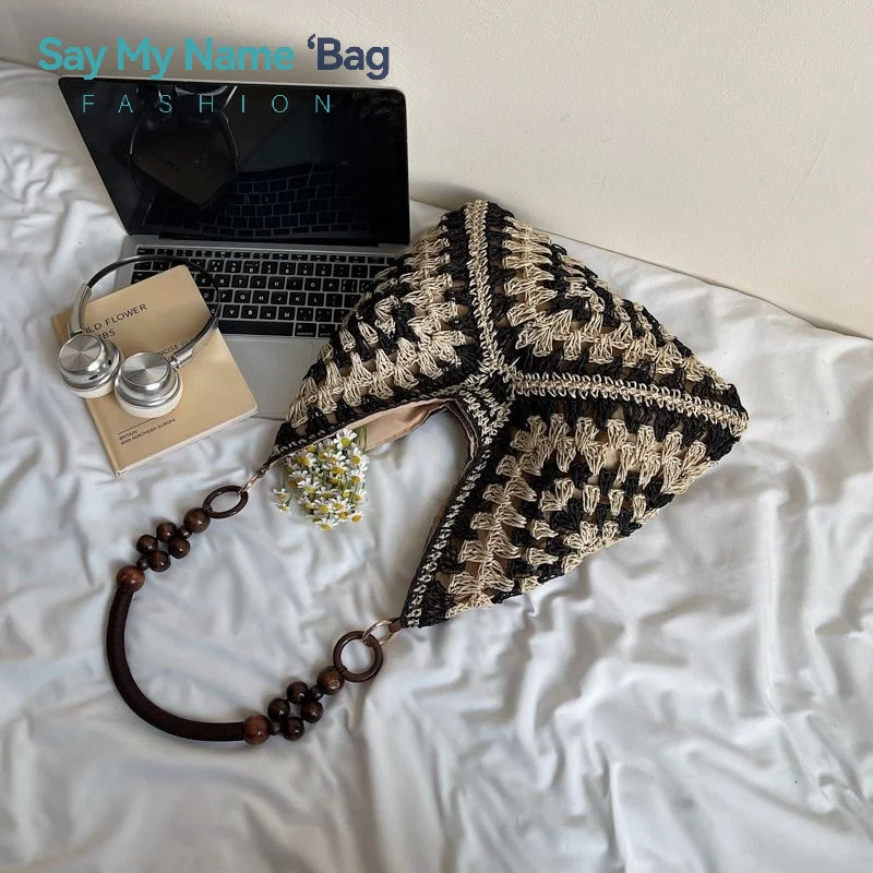 

Женские тканые клатчи с верхней ручкой, большая портативная сумка на плечо, пляжные кошельки, сумка-шоппер, женские сумки-тоут, сумки