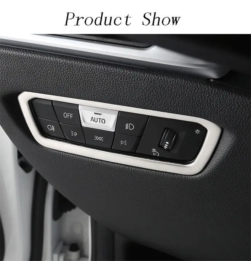 For BMW G20 G28 Car Headlight Inner Switch Buttons Decorative Frame Trim Covers Stainless Steel Interior Trim Auto Accessoriess