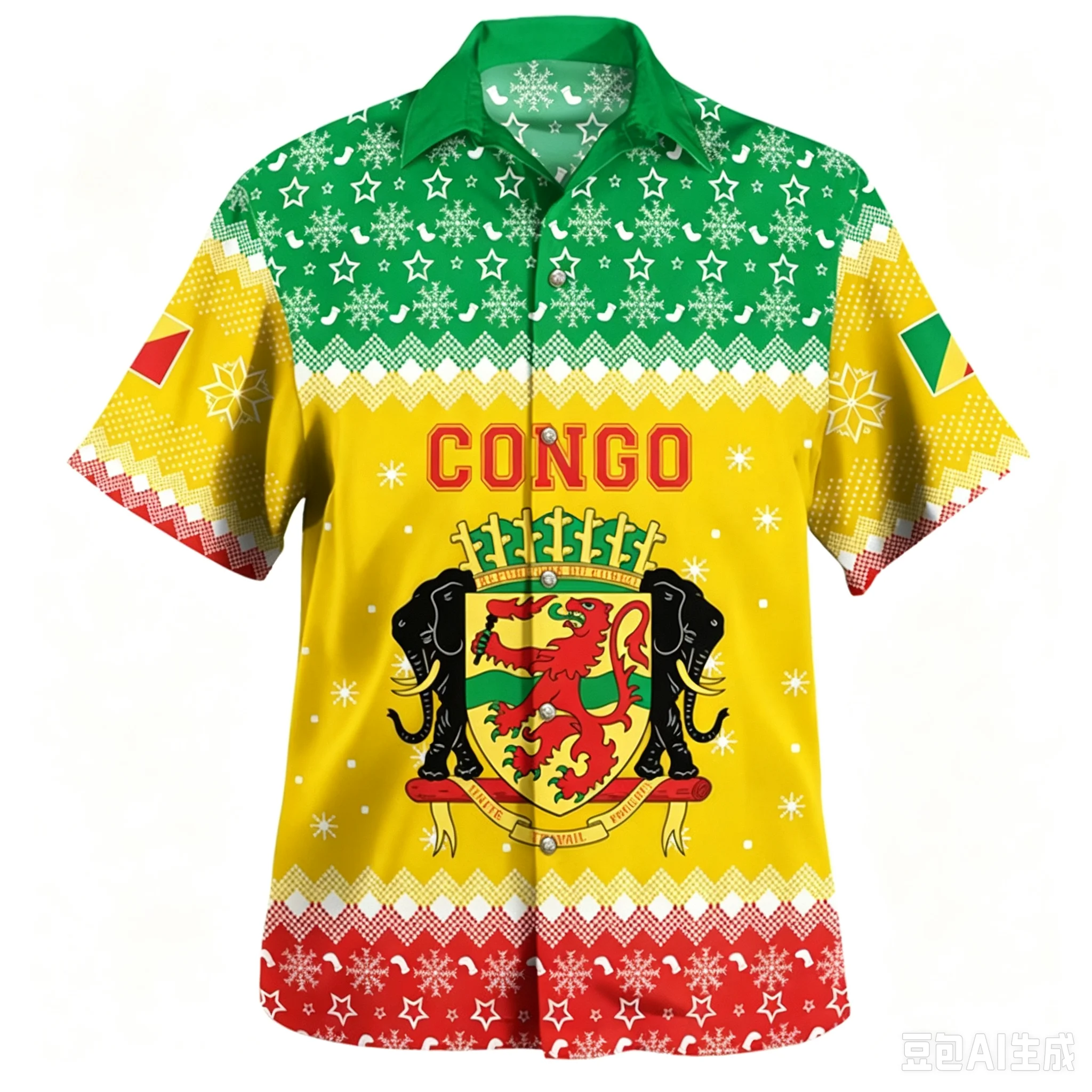 Hawaii Congo Shirt For Men 3d Print Dress Shirt Man Hawaiian Beach Tops Casual Short Sleeve Lapel Blouse Streetwear Male Clothes