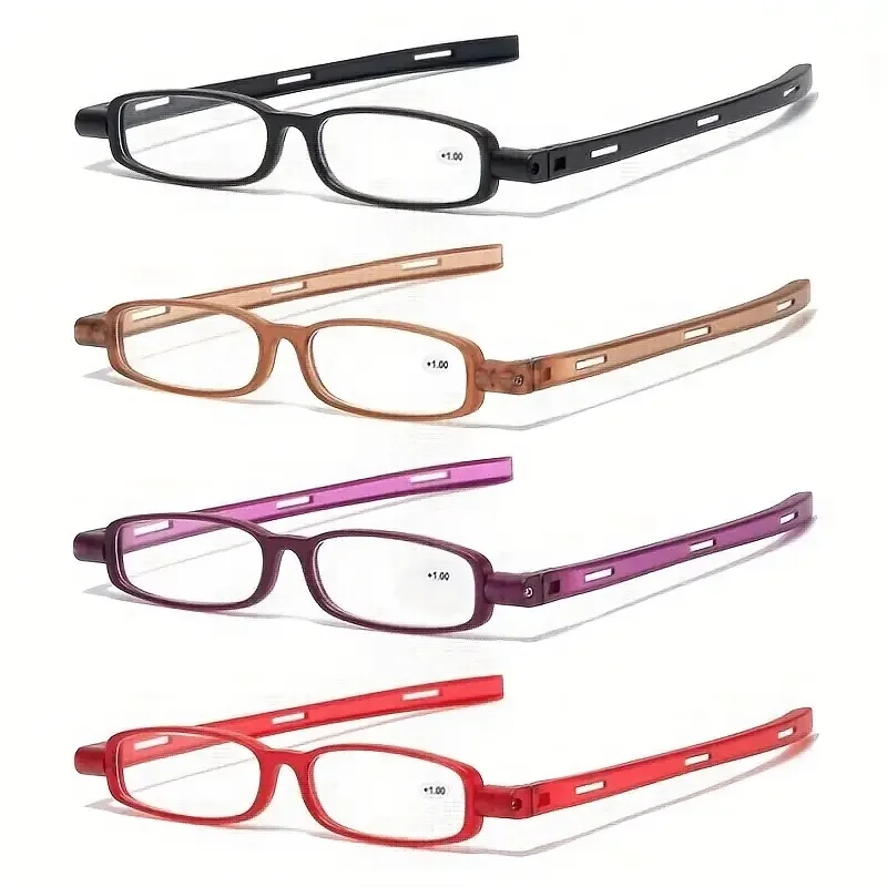 نظارات قراءة كلاسيكية جديدة قابلة للطي للرجال والنساء عدسات طويلة النظر قابلة للدوران 360 درجة نظارات قراءة مريحة وخفيفة الوزن