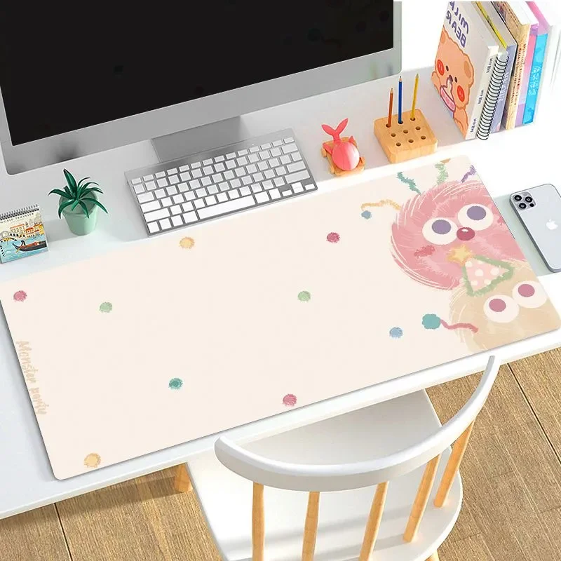 

Cute Colored Plush Ball Pu Leather Mousepad Office Desk Mat Mouse Pad Computer Speed Type Carpet Mat Player Laptop Keyboard