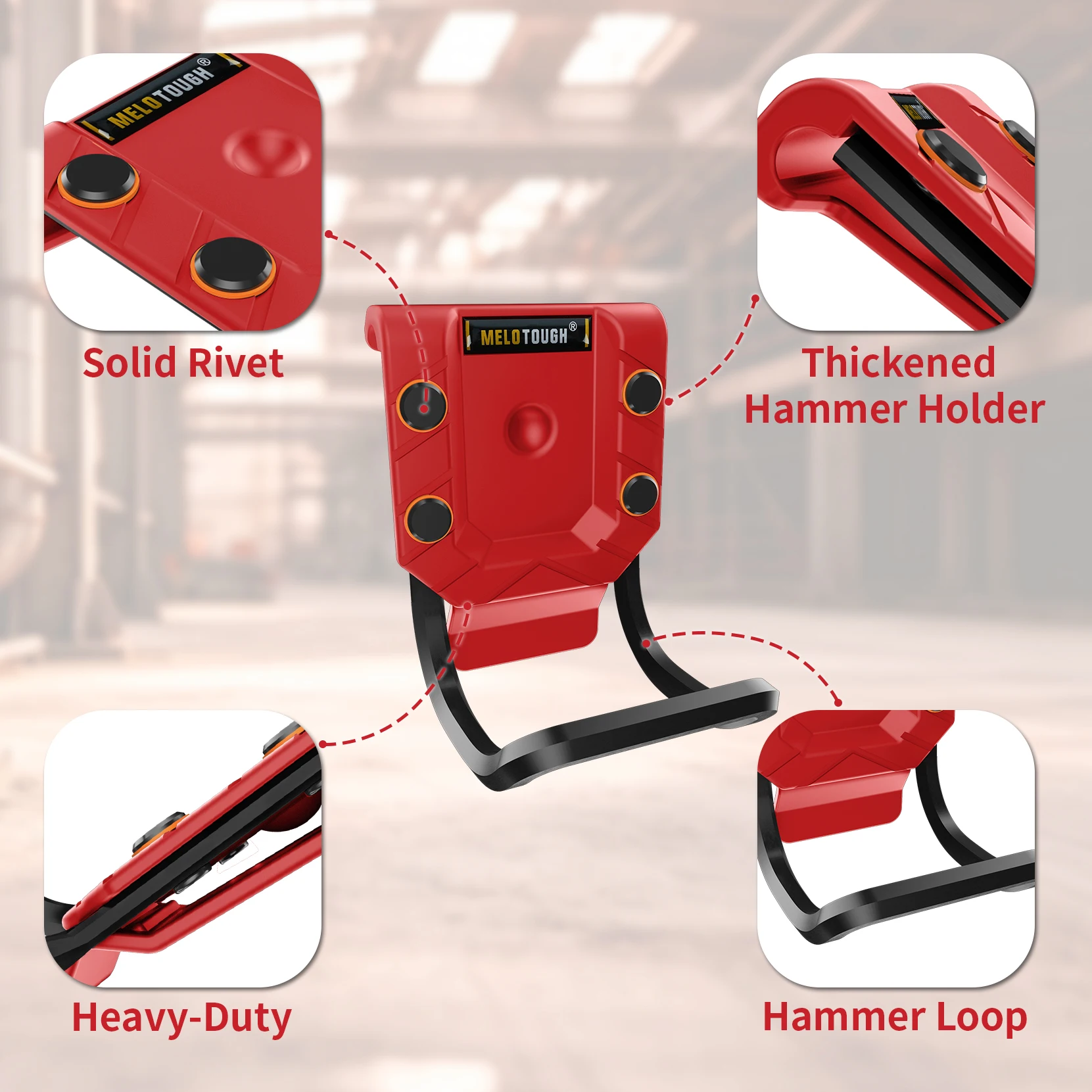 MELOTOUGH Hammer Holder for Belt, Hammer Loop, Hammer Holster, Hammer Belt Holder