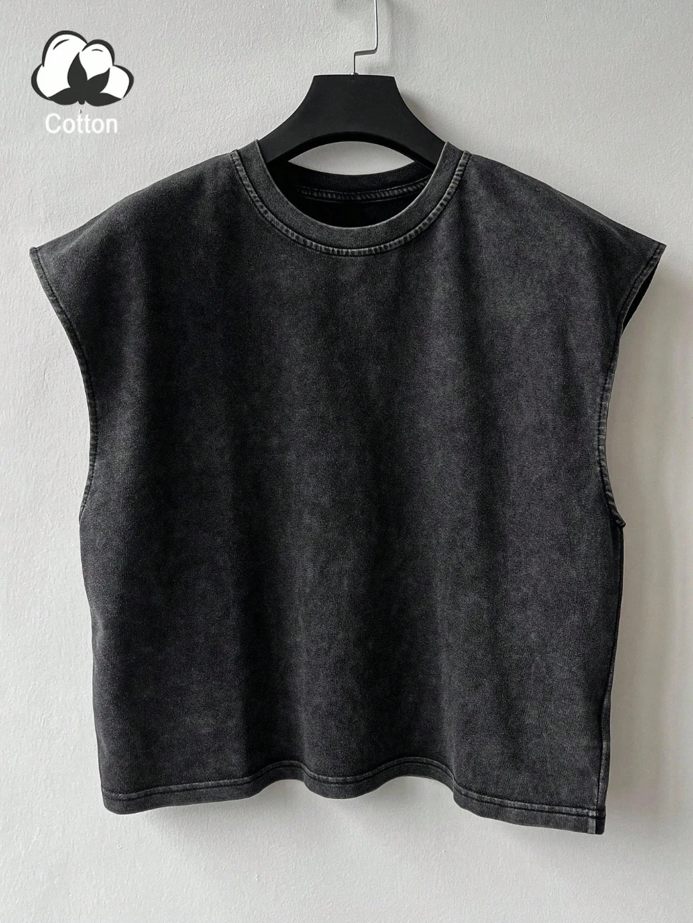 Men's All-Season Casual Washed Solid Color Retro Vest Casual Comfortable Pure Cotton High-Quality Streetwear Vest