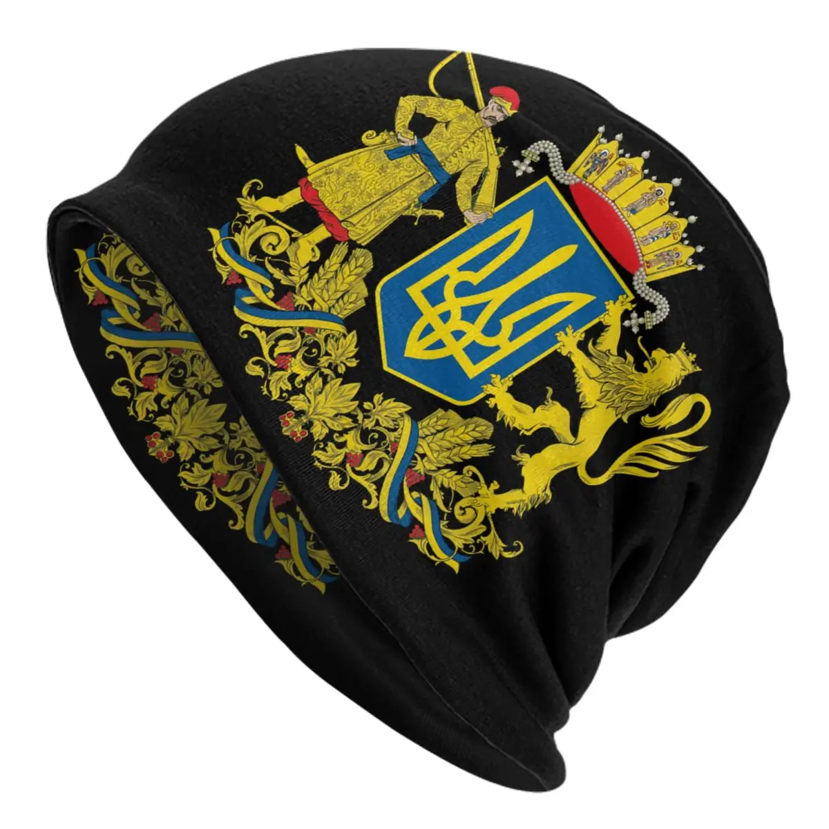 Coat Of Arms Ukraine Bonnet Hats Street Knitting Hat For Women Men Autumn Winter Warm Ukrainian Flag Skullies Beanies Caps