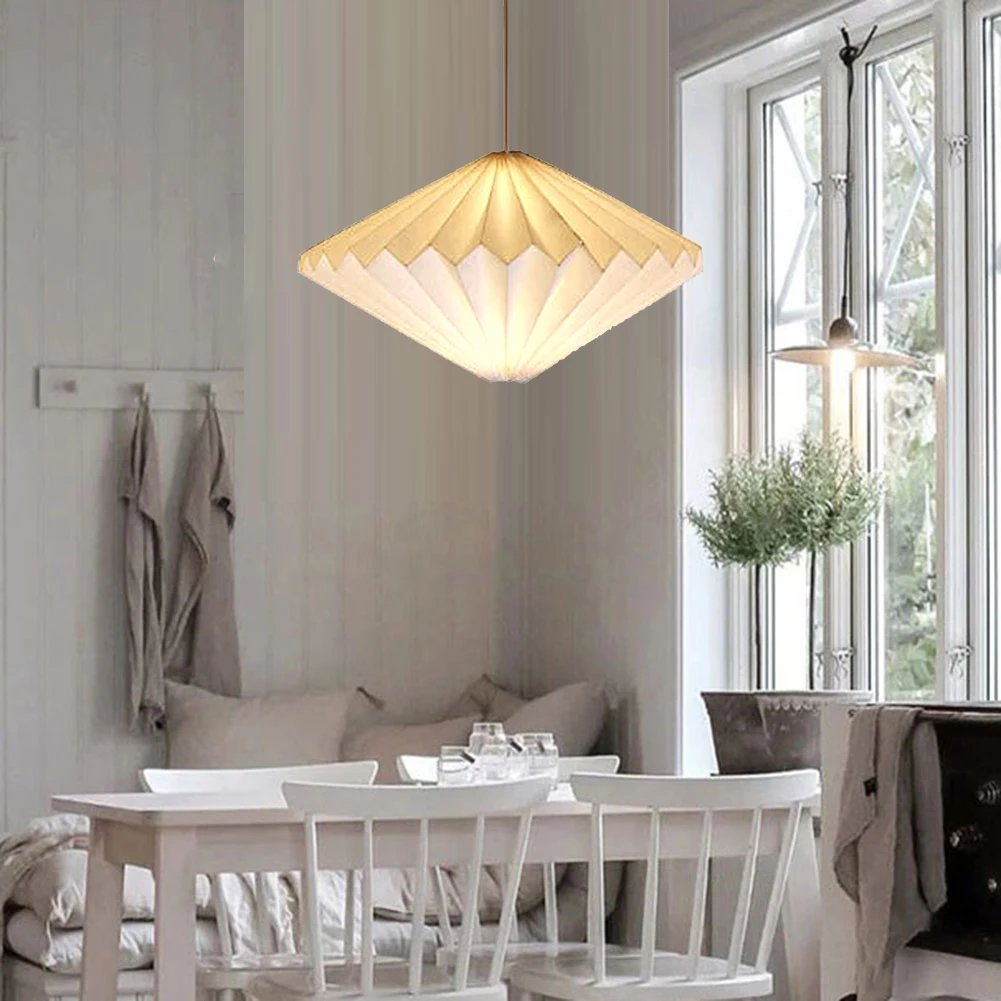 Nordic papierowy abażur kreatywny papierowy klosz do latarni Origami składana wisząca lampa wisząca pokrywa do salonu żyrandol Decor