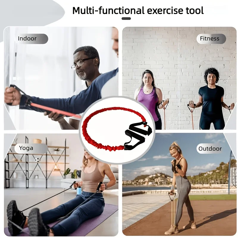 6.8-13.61Kg Elastic Resistance Handles Portable Home Workout Resistance Strength Training For Muscle Building Body Toning Indoor