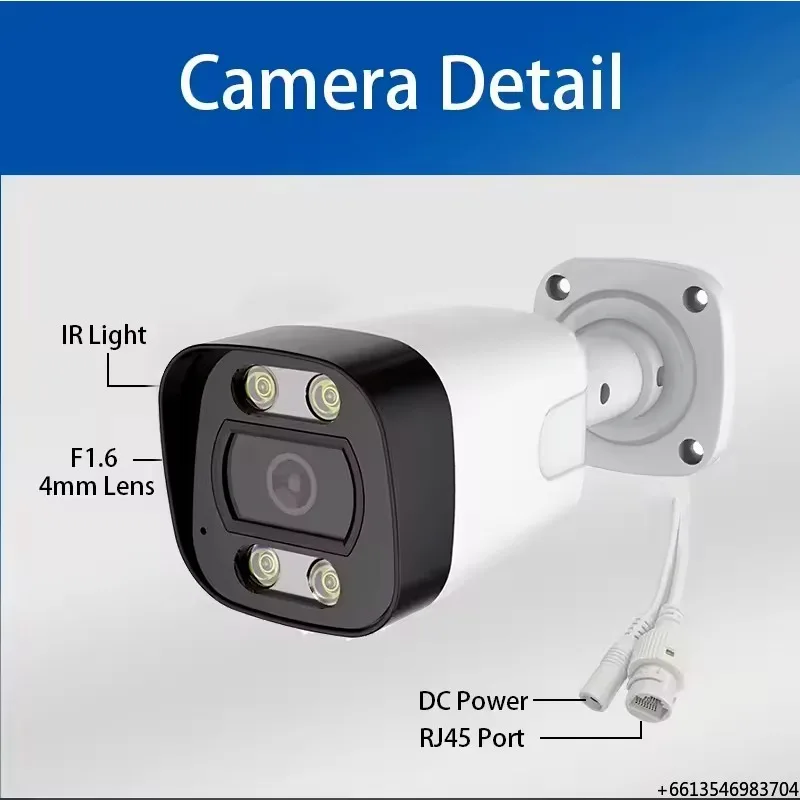 2K PoE Security Camera System Home Surveillance NVR Kits 4Pcs 4MP IP Security Camera Outdoor&Indoor Night Version