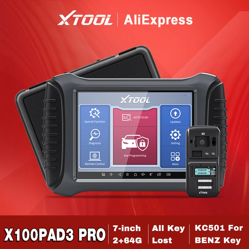 XTOOL X100PAD3 Pro Car Diagnostic Tools With KC501 Key IMMO Programmer For Toyota/Mercedes All Key Lost Match 38+ Reset 