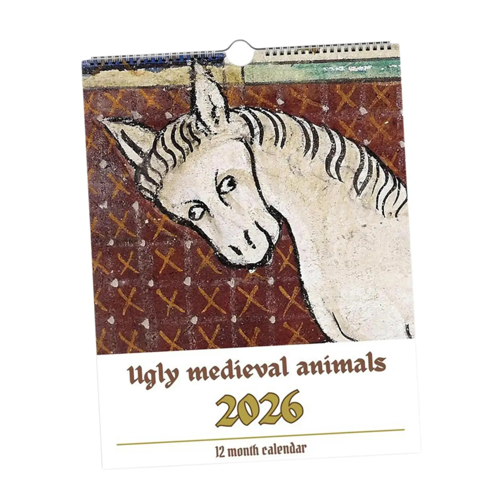

Wall Calendar 2026 Vintage Reusable Planner Ugly Medieval Animals Calendar Monthly for Living Room Home Organizing & Planning